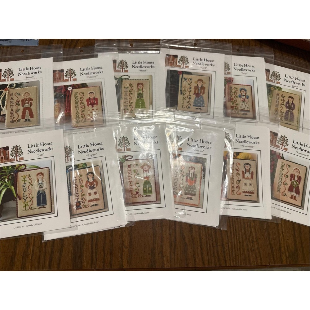 Little House Needleworks Cross Stitch Calendar Girl Series Complete Set New